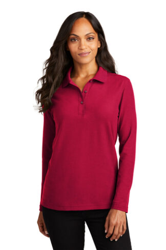 Port Authority Ladies Silk Touch Long Sleeve Polo